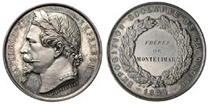 France - Napoleone III medaglia premio ... 
