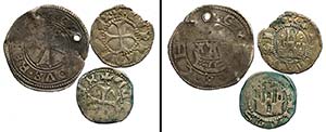 Chios, Lotto di 3 monete secolo XIV-XV