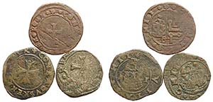 Chios, Lotto di 3 monete secolo XV-XVI