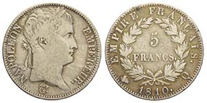 France, Napoleon I Empereur, 5 Francs ... 