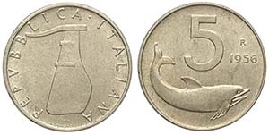 Repubblica Italiana, Monetazione in Lire, 5 ... 