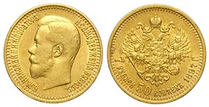 Russia, Nicholas II, 7,5 Roubles 1897 Au mm ... 