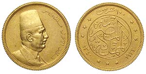 Egypt, Ahmed Fuad I, 100 Piastres 1922, Au ... 