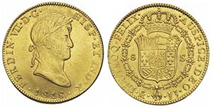 Mexico, Ferdinand VII, 8 Escudos 1818-JJ ... 