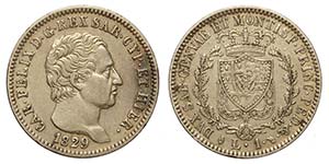 Savoia, Carlo Felice, Lira 1829 Torino, RR ... 