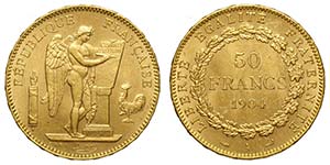 France, Republic, 50 Francs 1904-A, Au mm 28 ... 