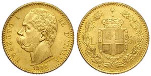 Regno dItalia, Umberto I, 50 Lire 1888, RR ... 