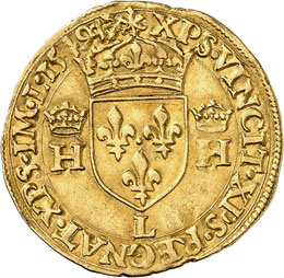 Henri II (1547-1559). Écu d’or ... 