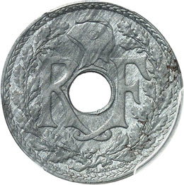 ½ cent 1939, piéfort en zinc. 