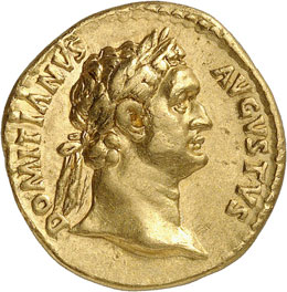 Domitien (81-96). Aureus 90-91, ... 