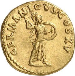 Domitien (81-96). Aureus 90-91, ... 