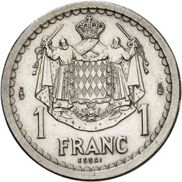 Louis II (1922-1949). Franc non ... 