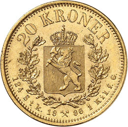 Oscar II (1872-1902). 20 couronnes ... 
