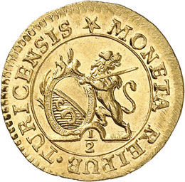 Zurich. ½ ducat 1776. 