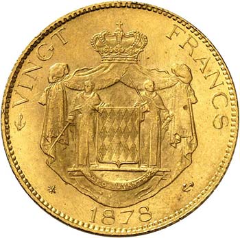 Charles III (1856-1889). 20 francs ... 