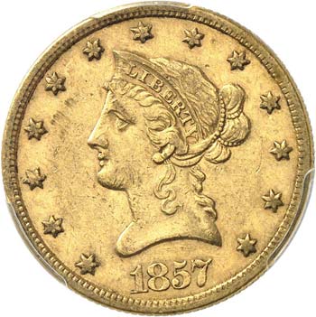 10 dollars Liberté 1857, San ... 