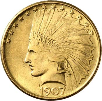 10 dollars Indien 1907, ... 