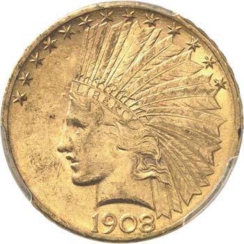 10 dollars Indien 1908, San ... 
