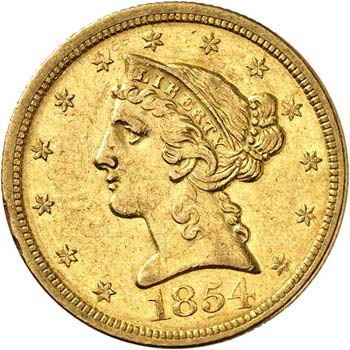 5 dollars Liberté 1854, Nouvelle ... 
