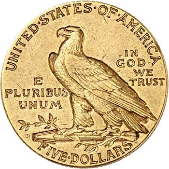 5 dollars Indien 1909, San ... 