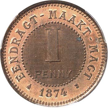 Colonie de Transvaal. Penny 1874, ... 