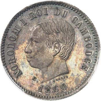 Norodom Ier (1860-1904). 2 francs ... 