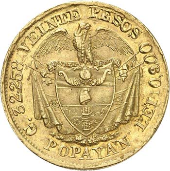 Etats-Unis (1863-1886). 20 pesos ... 