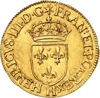 Henri III (1574-1589). Ecu d’or ... 