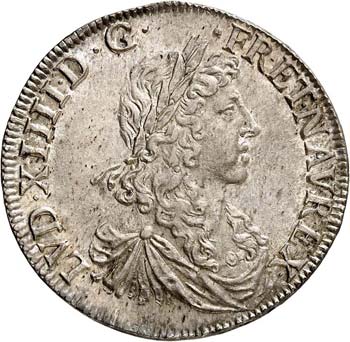 Louis XIV (1643-1715). 1/2 écu au ... 