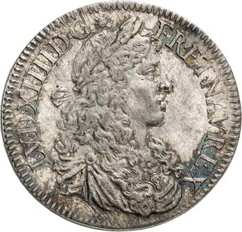 Louis XIV (1643-1715). 1/2 écu au ... 