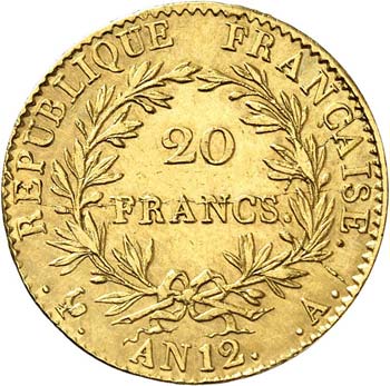 Consulat (1799-1804). 20 francs an ... 