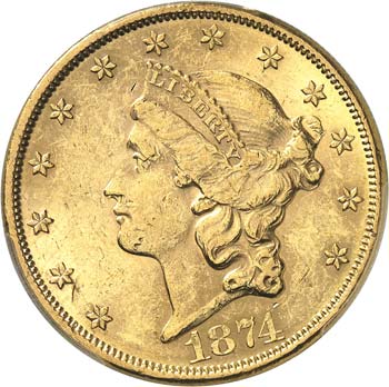 20 dollars Liberté 1874, ... 