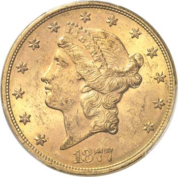 20 dollars Liberté 1877, San ... 