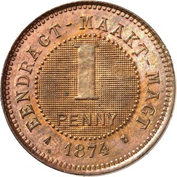 Colonie de Transvaal. Penny 1874, ... 