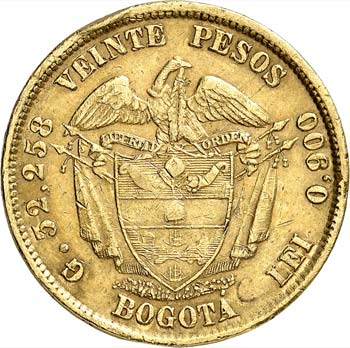 Etats-Unis (1863-1886). 20 pesos ... 