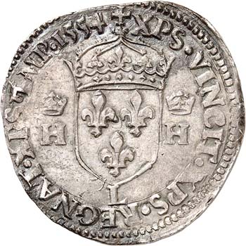Henri II (1547-1559). Teston 1554 ... 