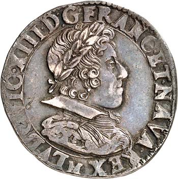 Louis XIII (1610-1643). 1/2 franc ... 