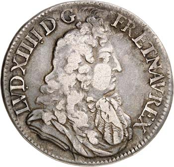 Louis XIV (1643-1715). 1/2 Écu ... 
