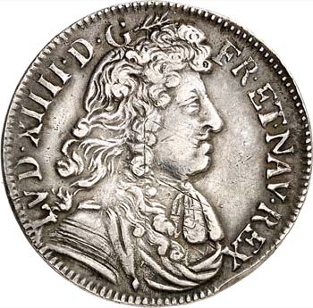 Louis XIV (1643-1715). 1/4 écu ... 