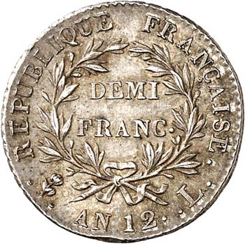 Consulat (1799-1804). 1/2 franc ... 