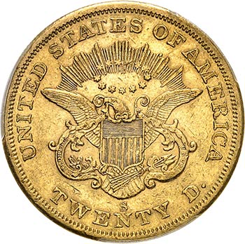 20 dollars Liberty 1856 S, San ... 
