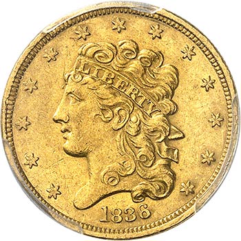 5 dollars Classic head, 1836, ... 