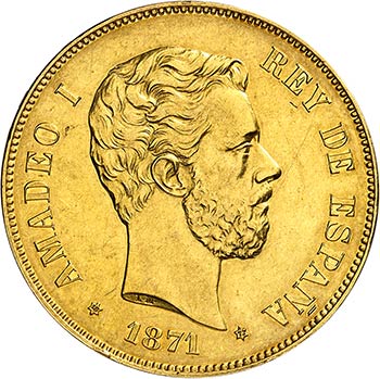 Amadeo I (1871-1873). 100 pesetas ... 