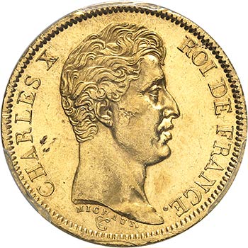 Charles X (1824-1830). 40 francs ... 