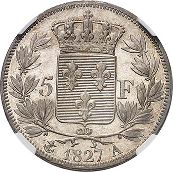 Charles X (1824-1830). 5 francs ... 