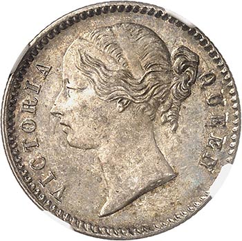 Victoria (1837-1901). 1/4 roupie ... 