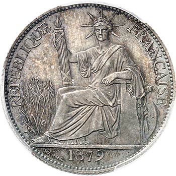 Cochinchine. 20 cent 1879, Paris, ... 