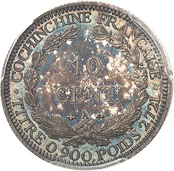 Cochinchine. 10 cent 1879, Paris, ... 