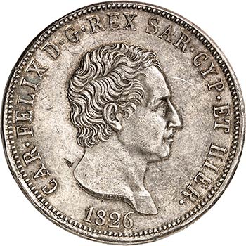 Charles-Felix (1821-1831). 5 lire ... 