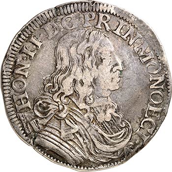 Honoré II (1604-1662). Ecu 1655. ... 